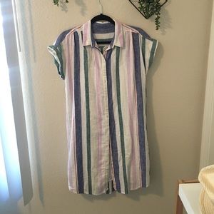 Old Navy colorful striped button down dress
